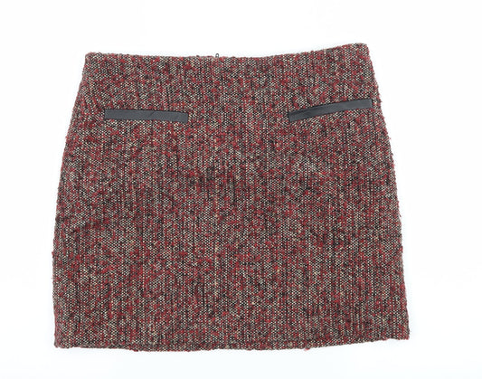 Preowrn Womens Red  Rayon A-Line Skirt Size 30 in