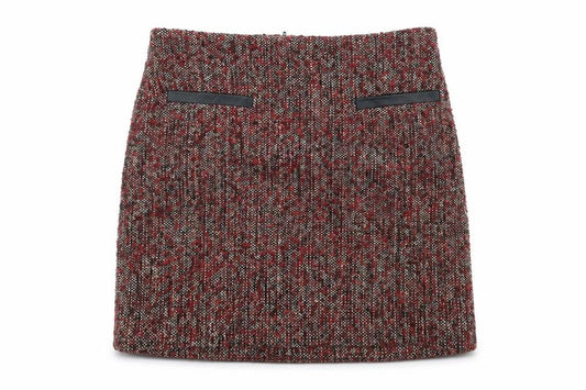 Preowrn Womens Red  Rayon A-Line Skirt Size 30 in