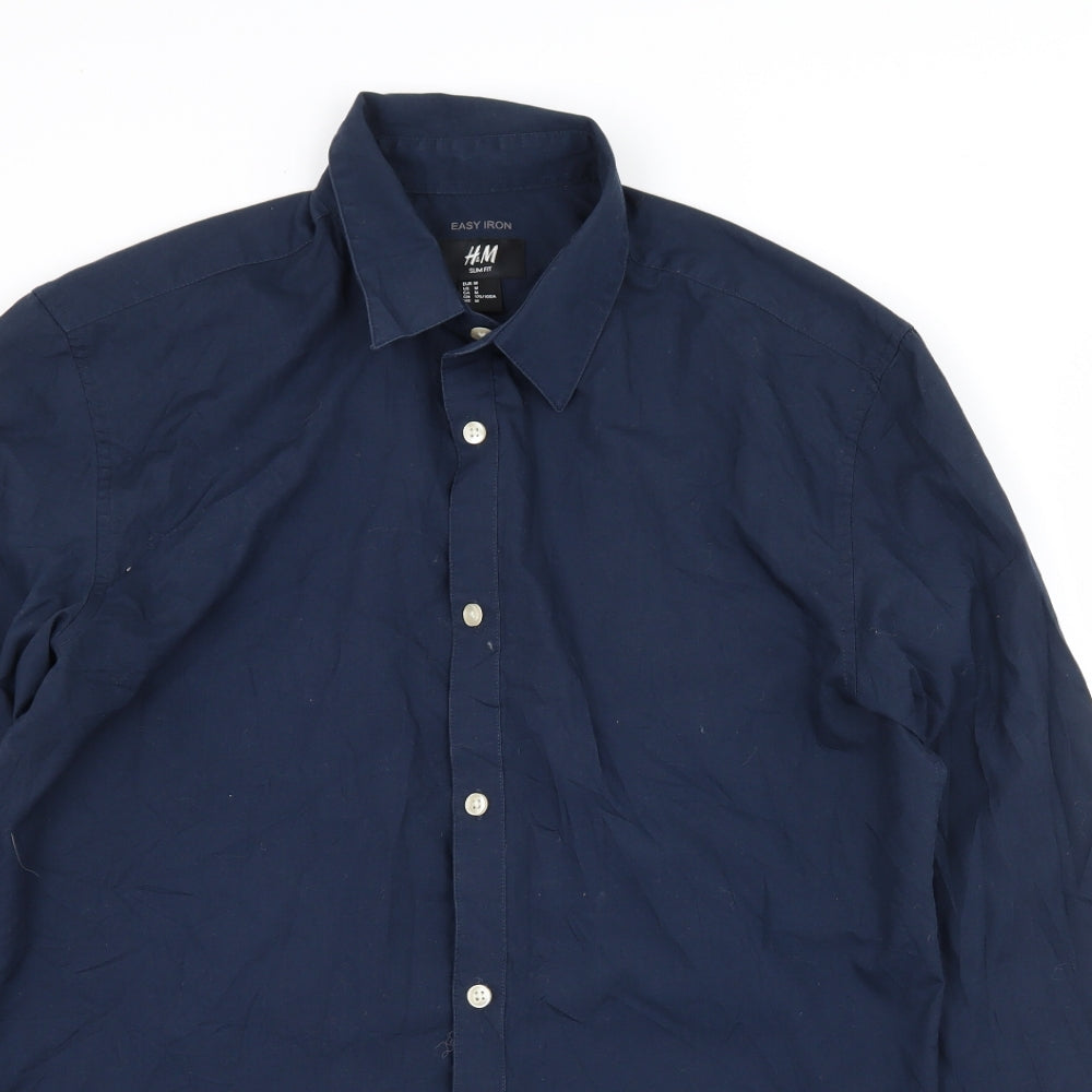 H&M Mens Blue    Button-Up Size M