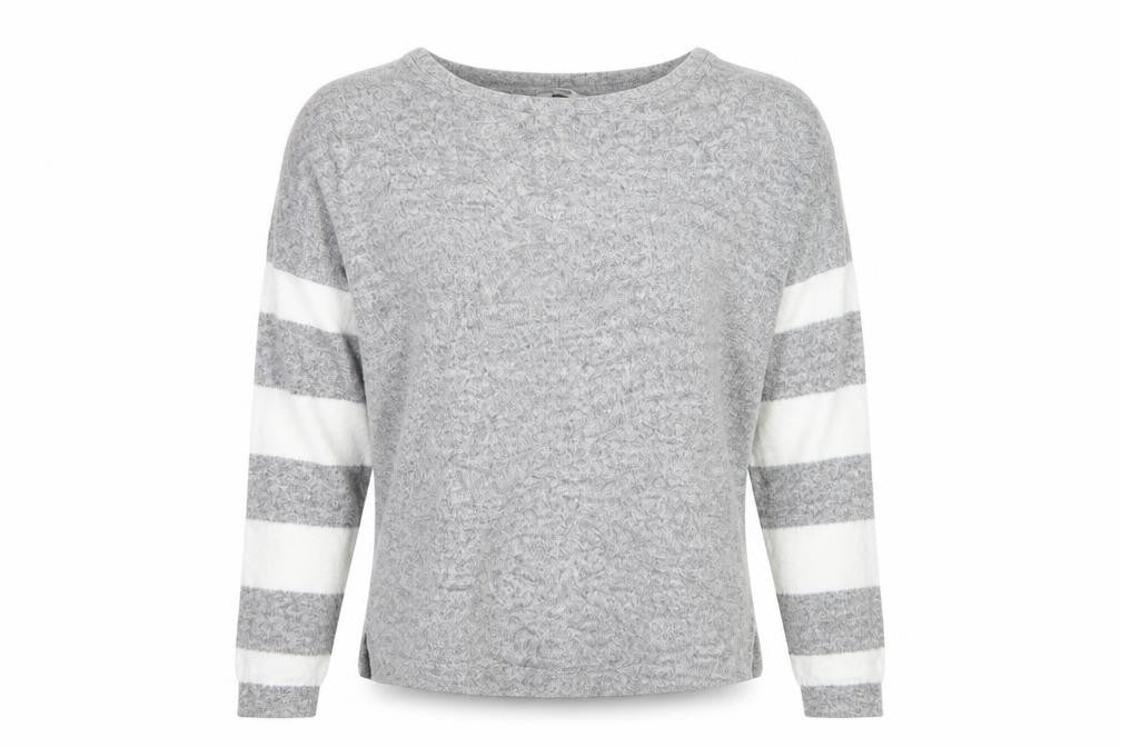George Womens Grey Striped Knit Pullover Jumper Size S