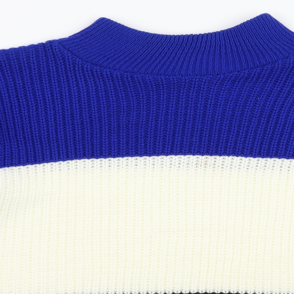 Select Womens Multicoloured Striped Knit Pullover Jumper Size 8