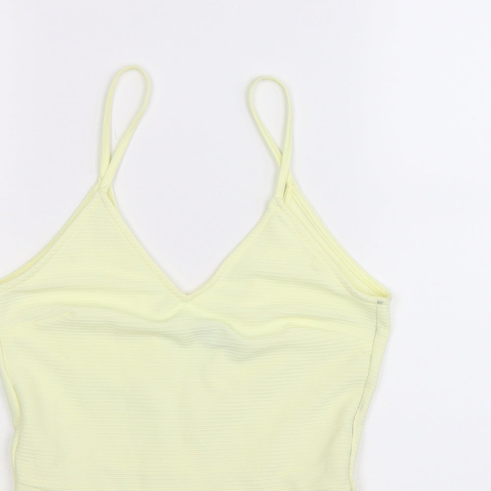 Divided Womens Yellow   Basic Tank Size S