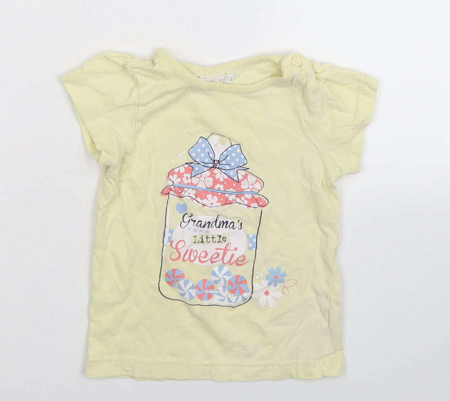 M&Co Girls Yellow   Basic T-Shirt Size 2-3 Years