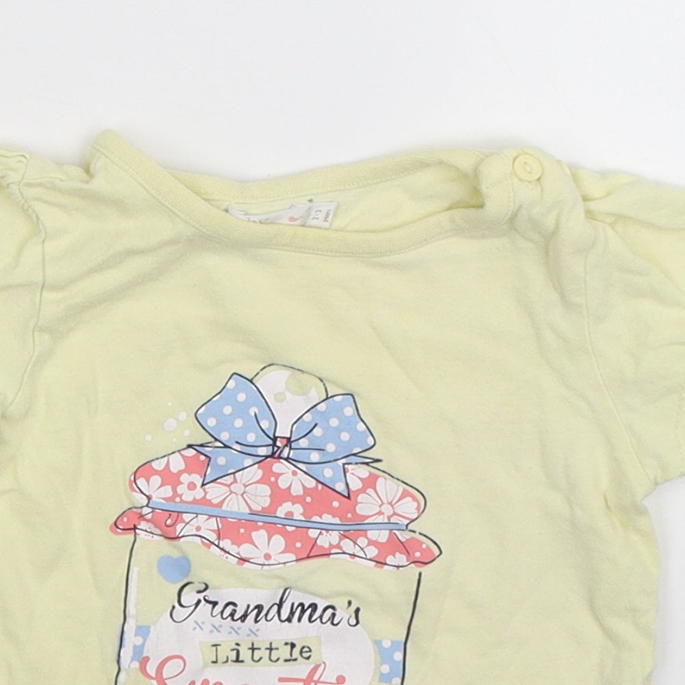 M&Co Girls Yellow   Basic T-Shirt Size 2-3 Years