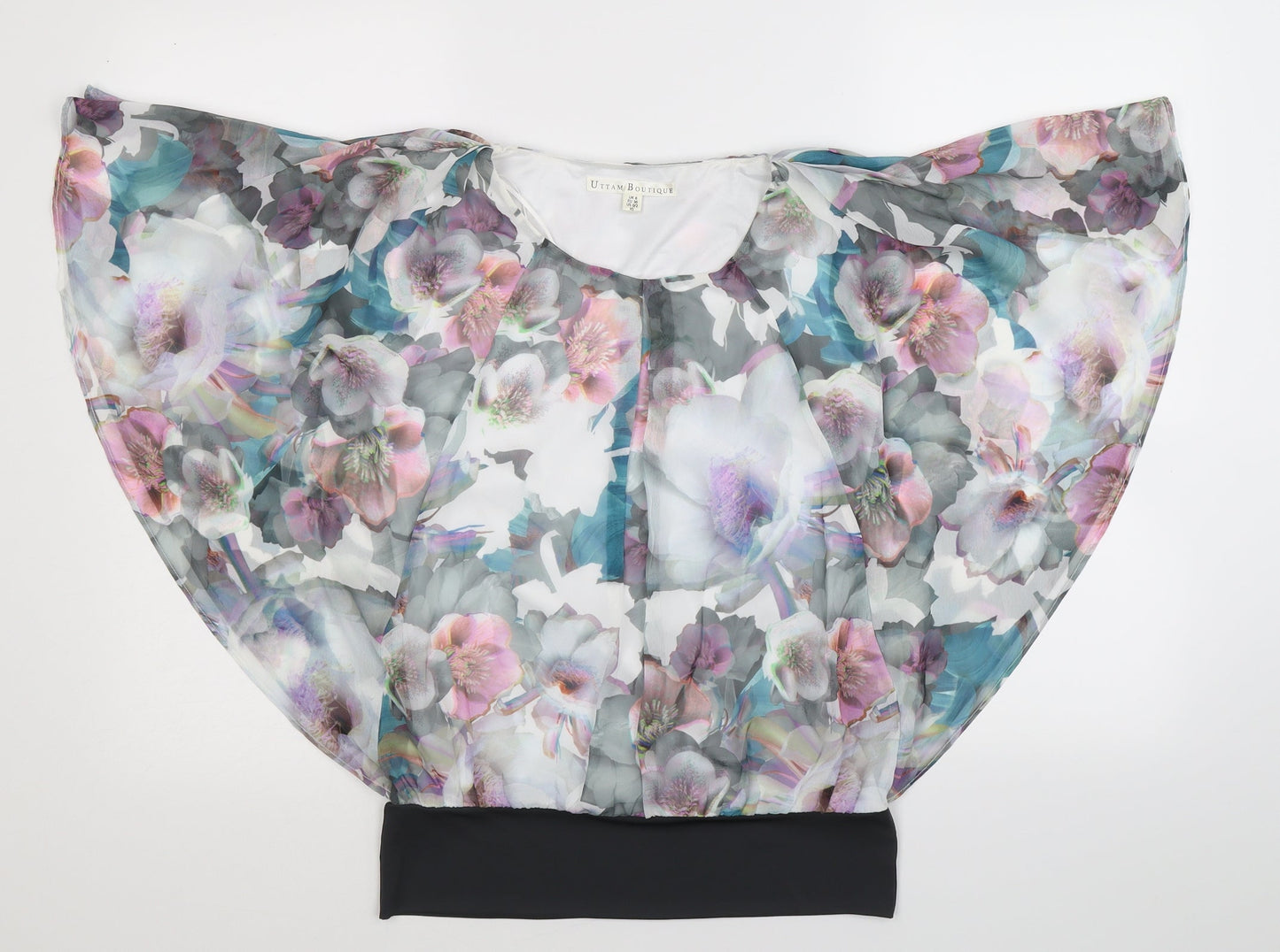 Utam Boutique Womens Multicoloured Floral  Basic Blouse Size 8
