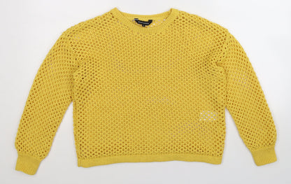 Additional front view of Peacocks women’s yellow knit jumper, size S