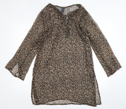 Back view of Soaked women’s multicoloured animal print basic blouse, size L