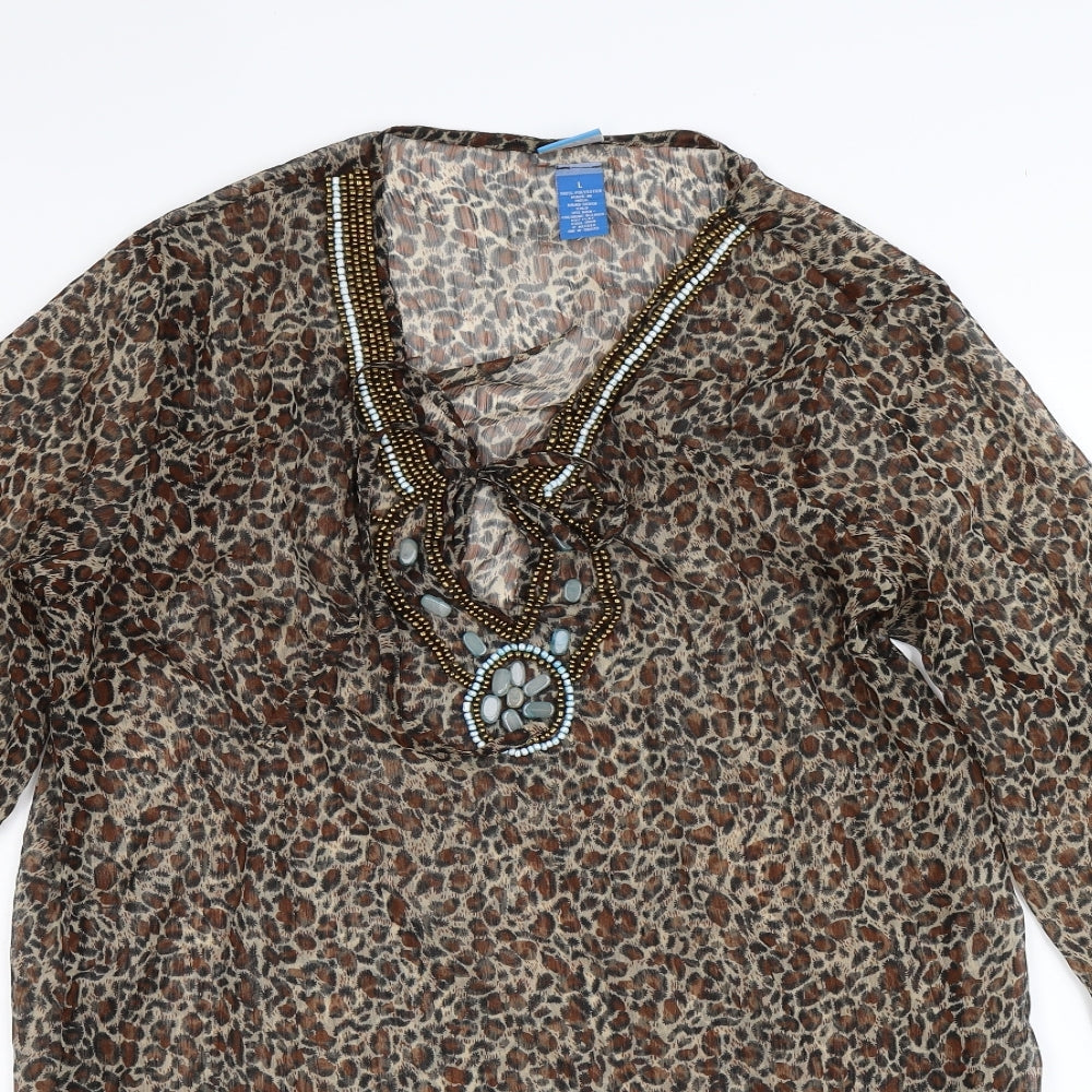 Soaked Womens Multicoloured Animal Print  Basic Blouse Size L