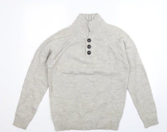 Industrialize Mens Grey  Knit Pullover Jumper Size S