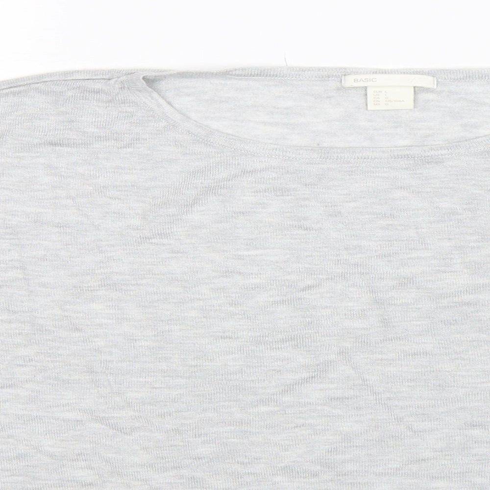 H&M Womens Grey  Knit Pullover Jumper Size L