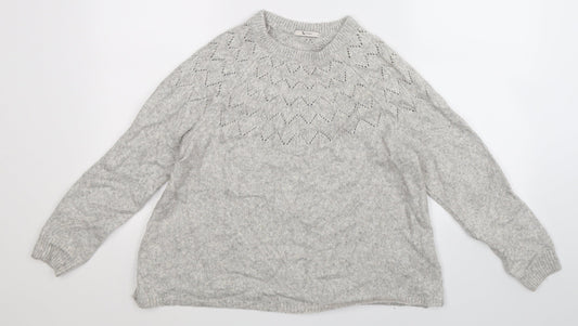 TU Womens Grey  Knit Pullover Jumper Size 12