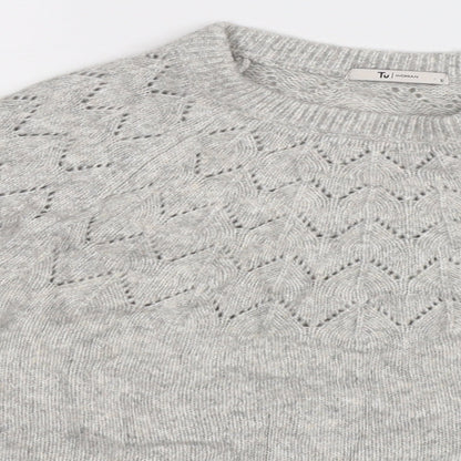 Tu Womens Grey  Knit Pullover Jumper Size 12