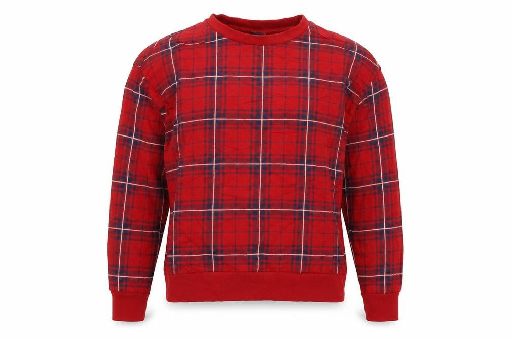 Divided Womens Red Check  Pullover Sweatshirt Size XS