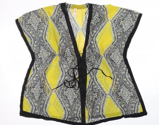 ocean club Womens Green Geometric  Basic Blouse Size 14