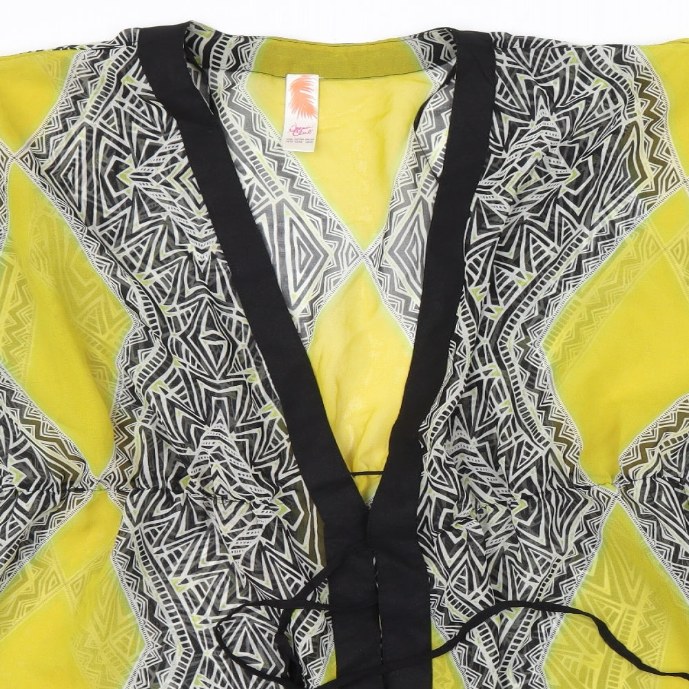 ocean club Womens Green Geometric  Basic Blouse Size 14