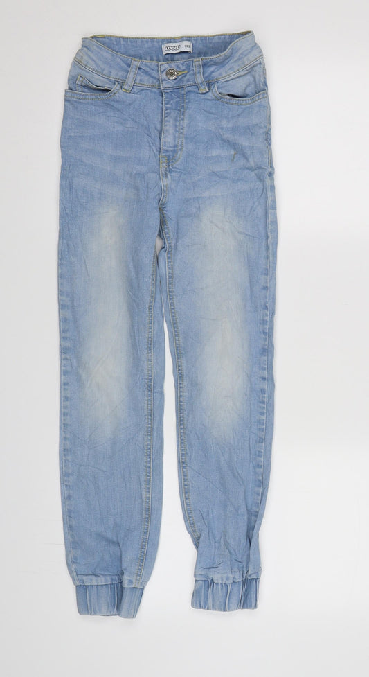 Preloved WOW Womens Blue  Denim Tapered Jeans Size 3XS L24 in - Front