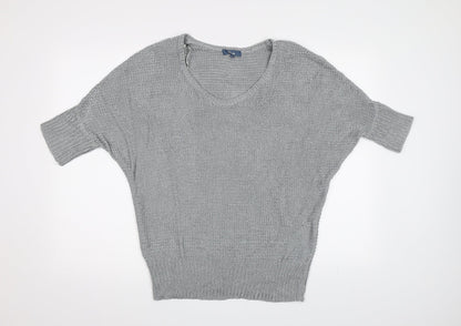 Preloved EVIE Womens Silver  Knit Pullover Jumper Size M - Front
