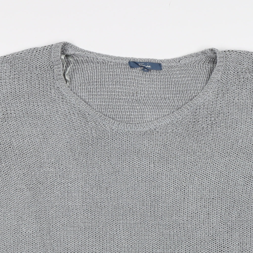 EVIE Womens Silver  Knit Pullover Jumper Size M