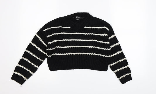 New Look Girls Beige Striped Knit Pullover Jumper Size 9 Years