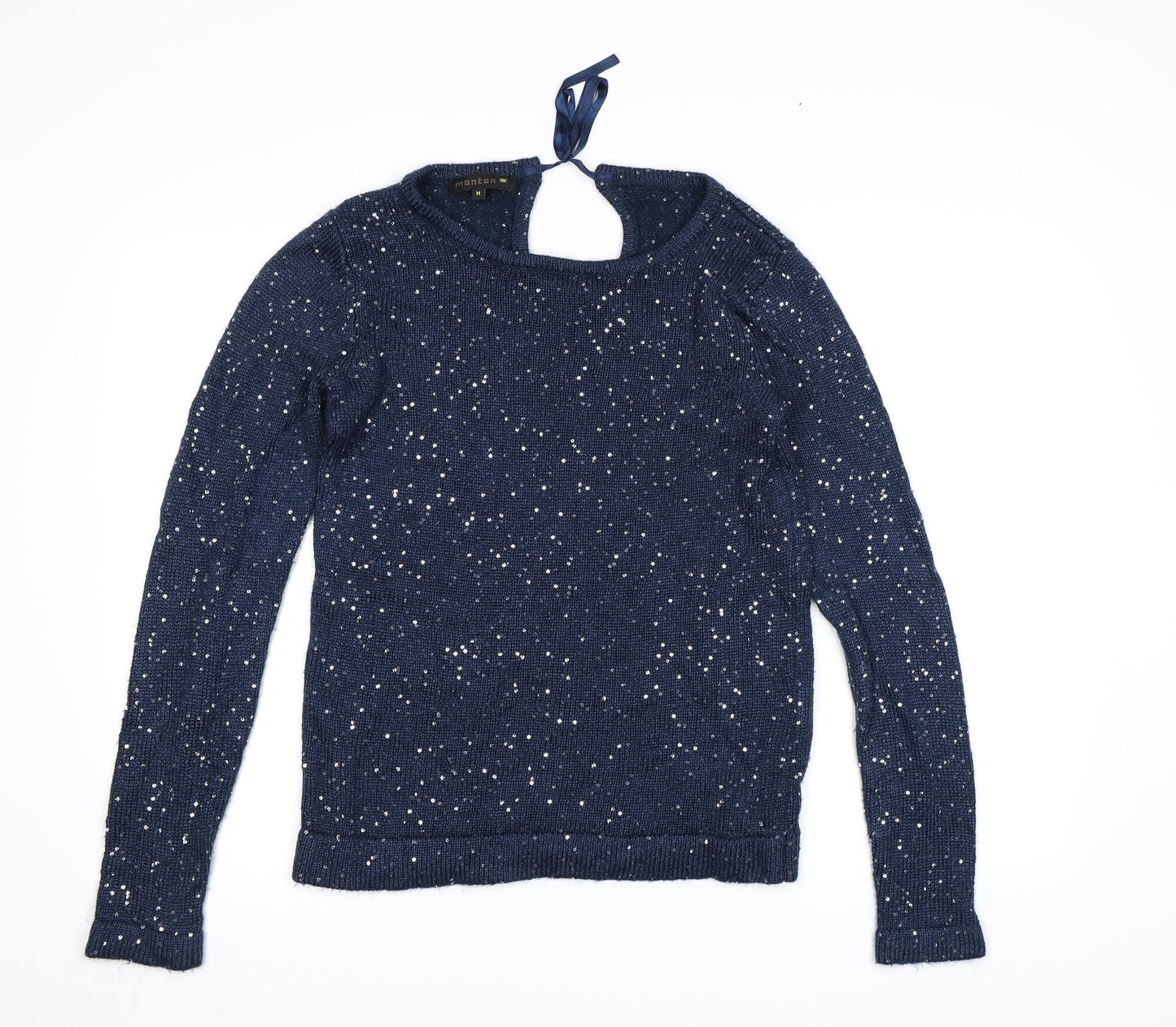 Monton Womens Blue  Knit Pullover Jumper Size M