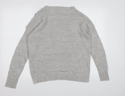 Next Womens Grey  Knit Pullover Jumper Size S