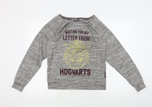 Primark Womens Grey Solid  Top Pyjama Top Size 6  - Harry potter