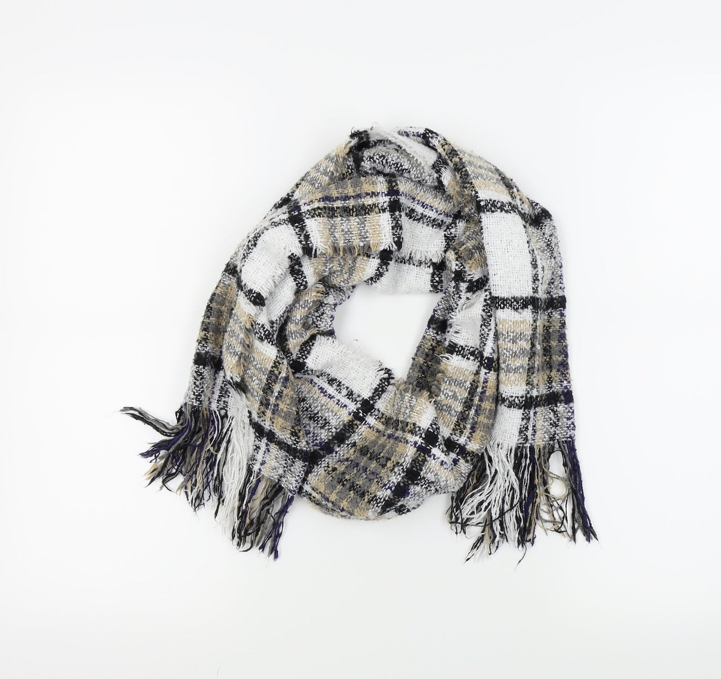 Preworn Womens White Check   Scarf