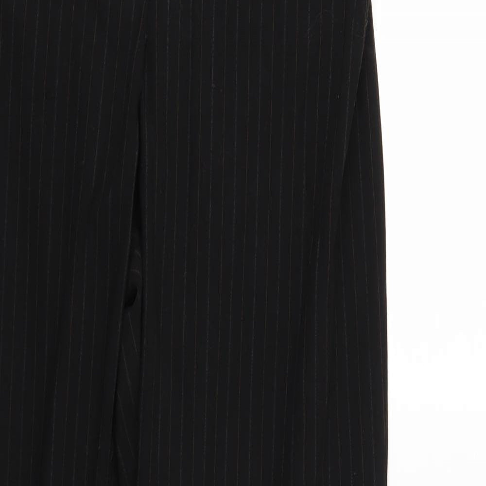Marks and Spencer Womens Black Striped  Trousers  Size 14 L28 in