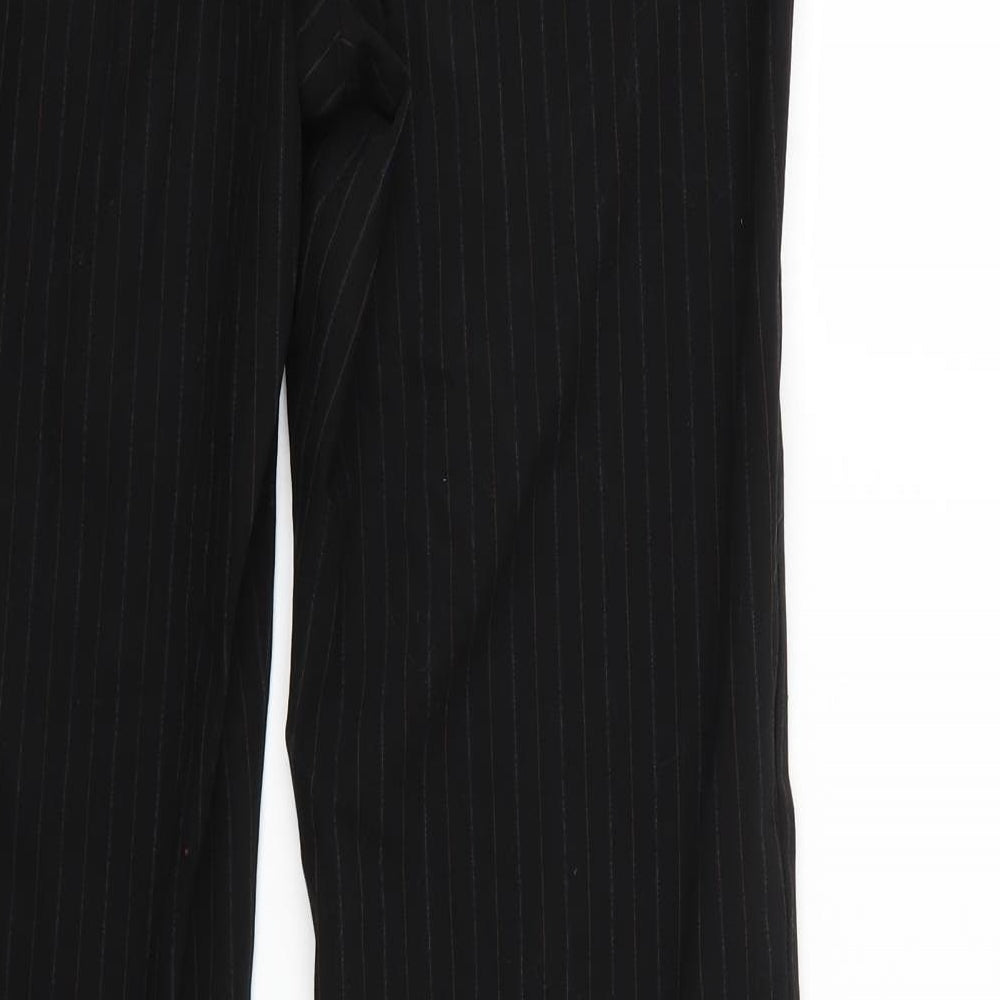 Marks and Spencer Womens Black Striped  Trousers  Size 14 L28 in