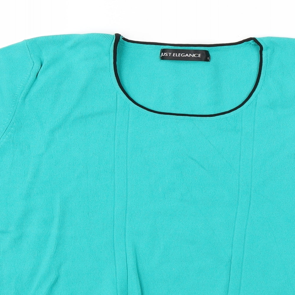 Just Elegance Womens Green   Basic Blouse Size L