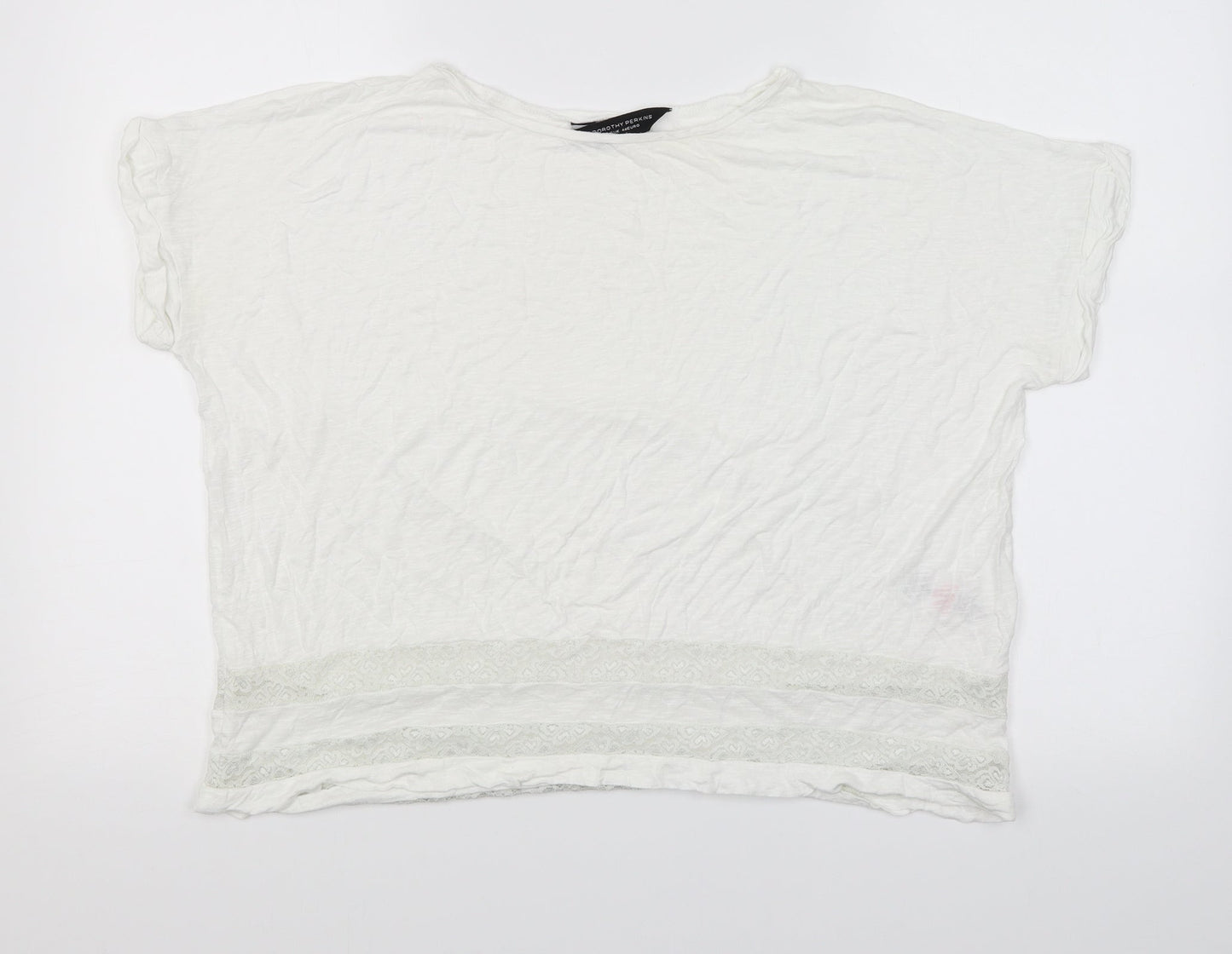 Dorothy Perkins Womens White   Basic T-Shirt Size 16  - lace