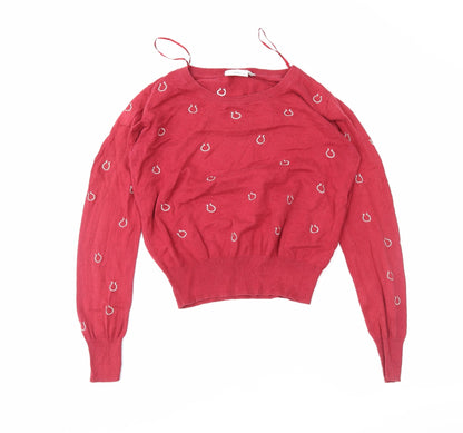 New Look Womens Red   Pullover Jumper Size 14