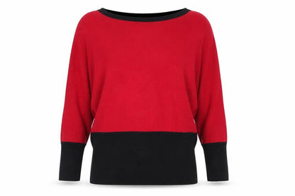 Front view of Marble women’s red jumper, size UK 8
