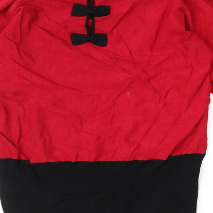 Brand and care label for Marble women’s red jumper, size UK 8