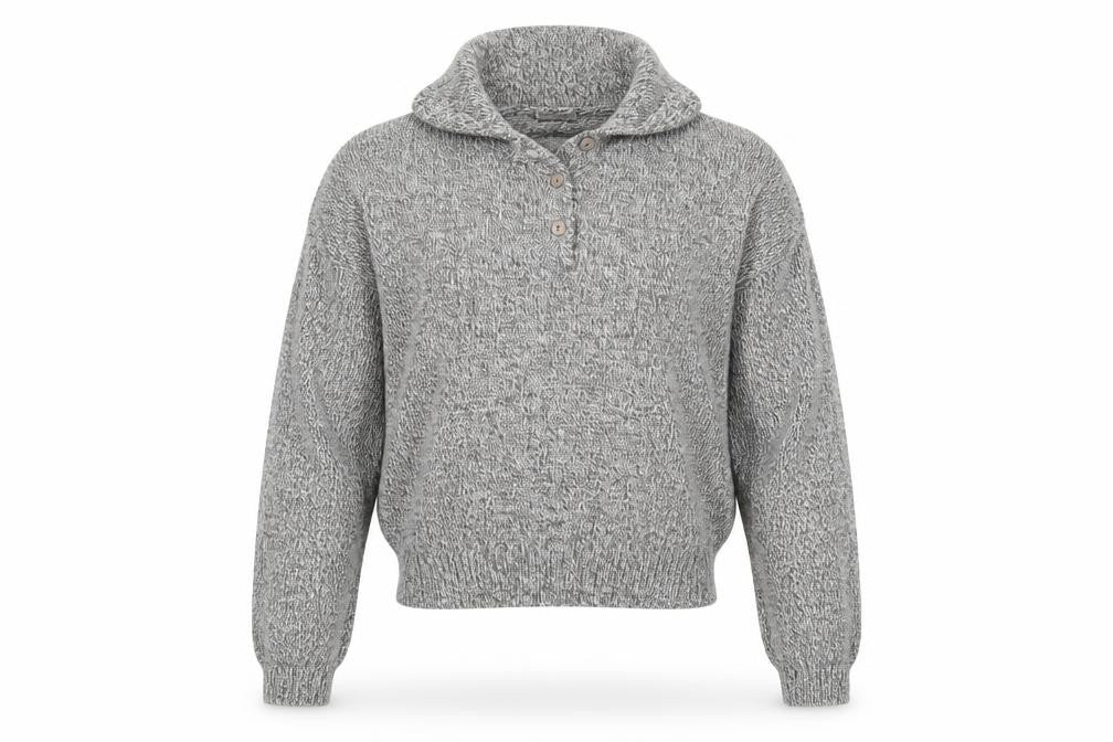 Damart Womens Grey   Henley Jumper Size 8