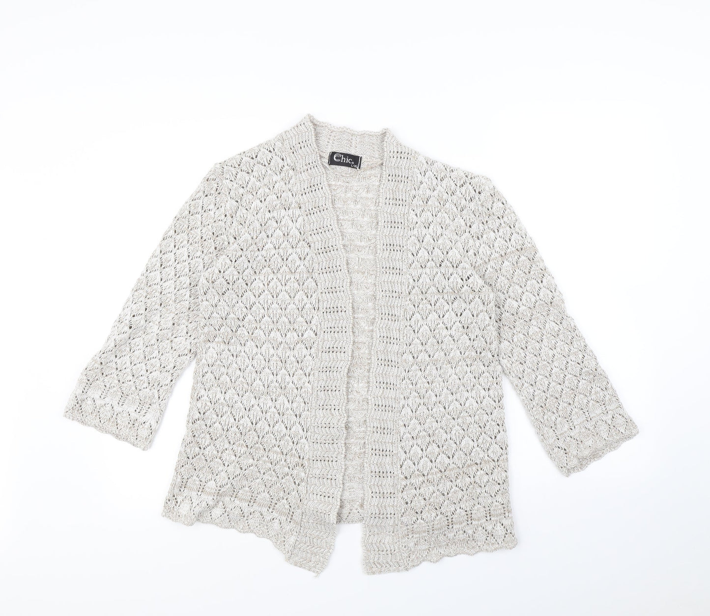 CHIC Womens Beige   Cardigan Jumper Size XL