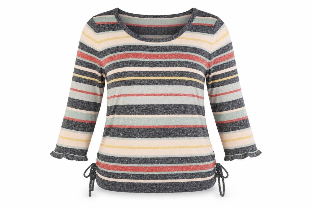 Cream Womens Multicoloured Striped  Pullover Jumper Size M