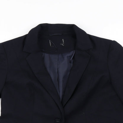 Close-up detail of Preworn men’s blue jacket blazer, size S
