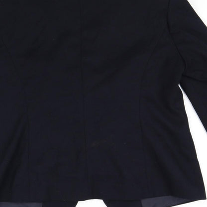 Brand and care label for Preworn men’s blue jacket blazer, size S