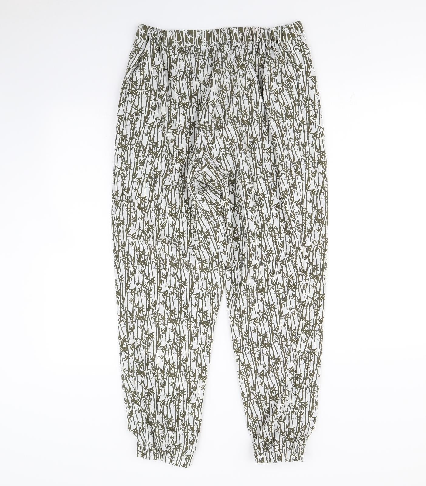 Topshop Womens Green Floral  Trousers  Size 10 L28 in