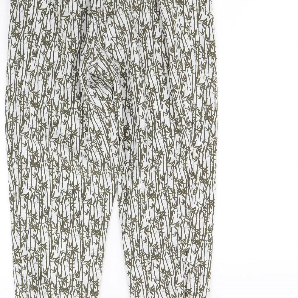 Topshop Womens Green Floral  Trousers  Size 10 L28 in