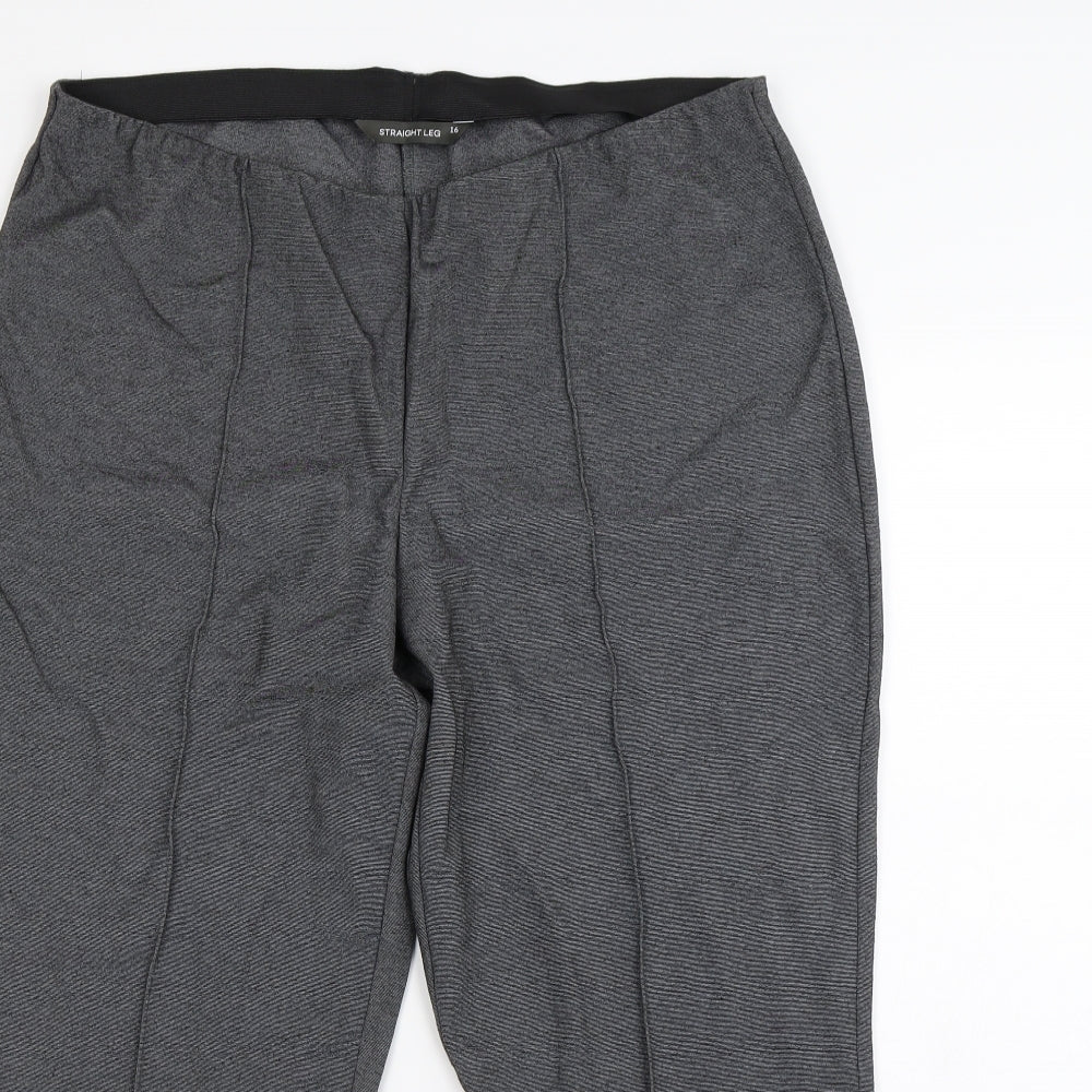 Preworn Womens Grey   Dress Pants Trousers Size 16 L24 in