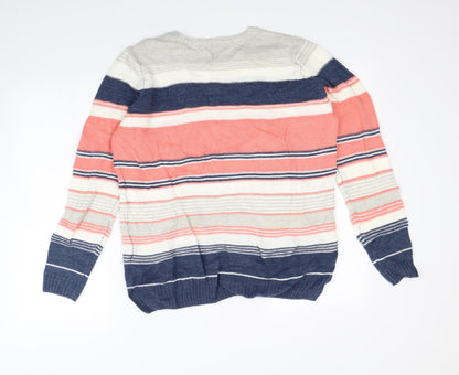 Preloved Isle Womens Multicoloured Striped  Pullover Jumper Size L - Back