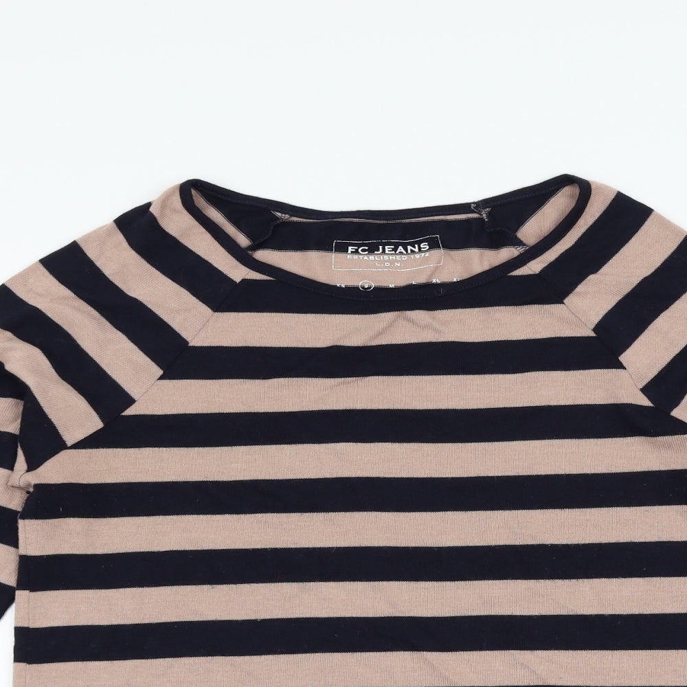 FC Jeans Womens Blue Striped  Pullover Jumper Size S