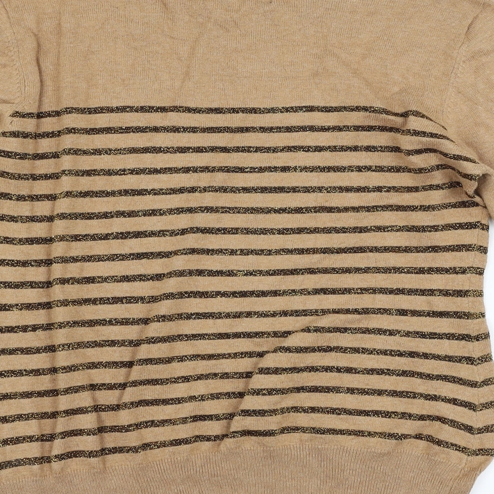 Atmosphere Womens Brown Striped  Pullover Jumper Size 16