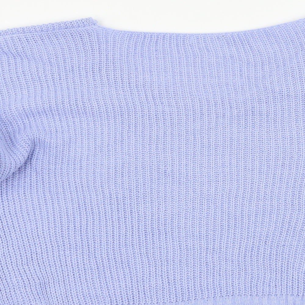 Boohoo Womens Blue Striped  Pullover Jumper Size S