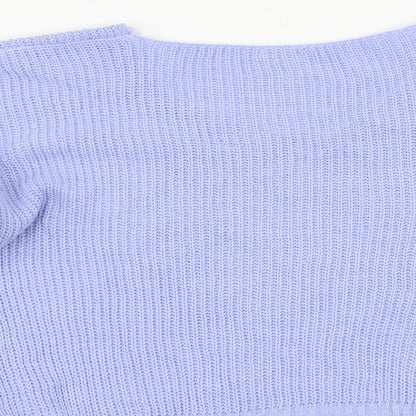 Preloved Boohoo Womens Blue Striped  Pullover Jumper Size S - Label