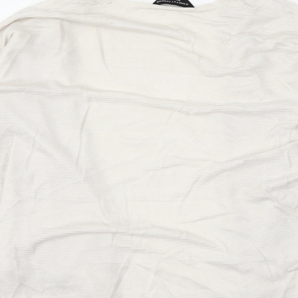 Dorothy Perkins Womens White   Cardigan Jumper Size S