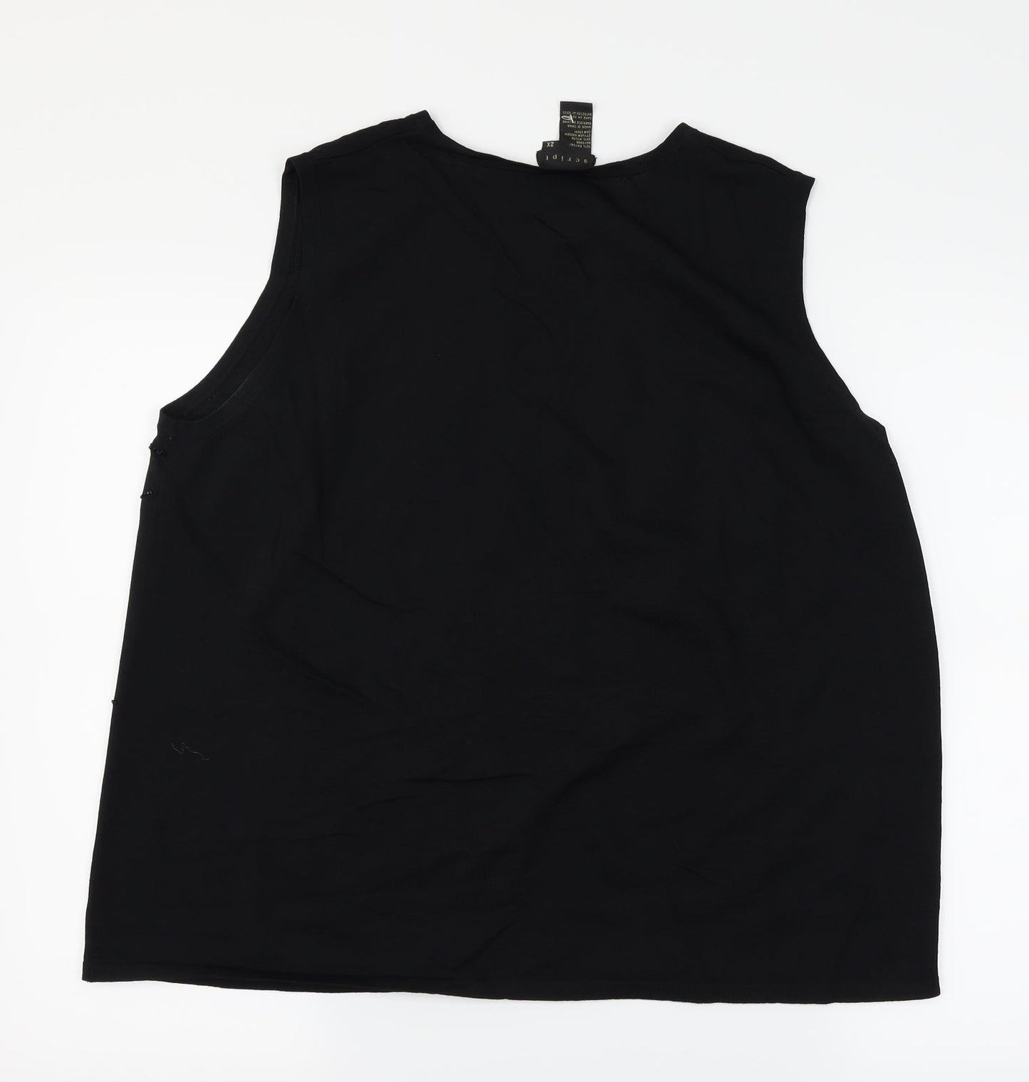 script Womens Black   Basic Tank Size 2XL