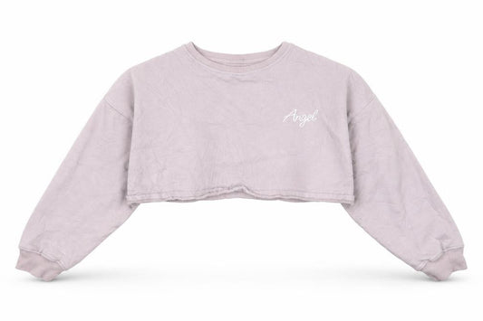 Motel Womens Purple   Pullover Sweatshirt Size S  - angel cropped